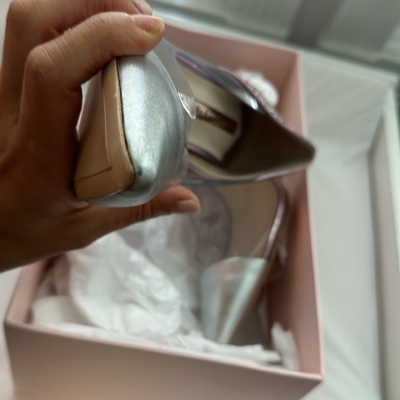 Sophia Webster Daria heels, silver/pink glitter 39 1/2 never worn outside - Picture 3 of 6